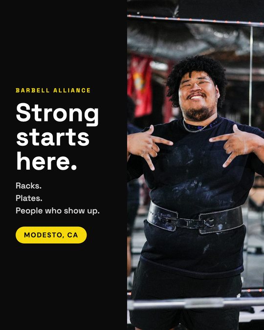 Sample ad for Barbell Alliance: Split-screen ad