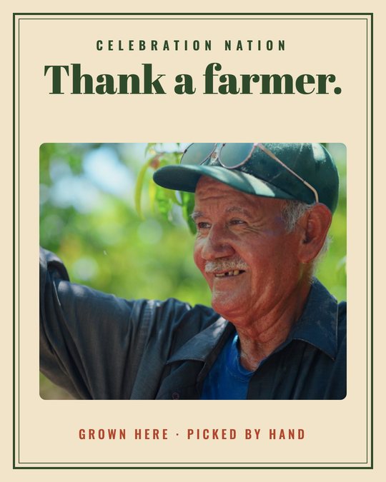 Sample ad for Celebration Nation: Thank a farmer