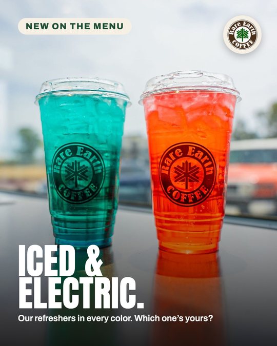 Sample ad for Rare Earth Coffee: Drink feature