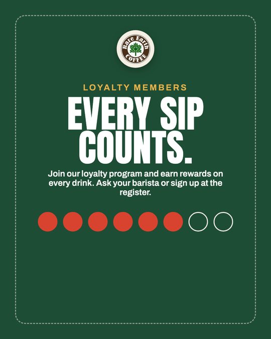 Sample ad for Rare Earth Coffee: Loyalty program