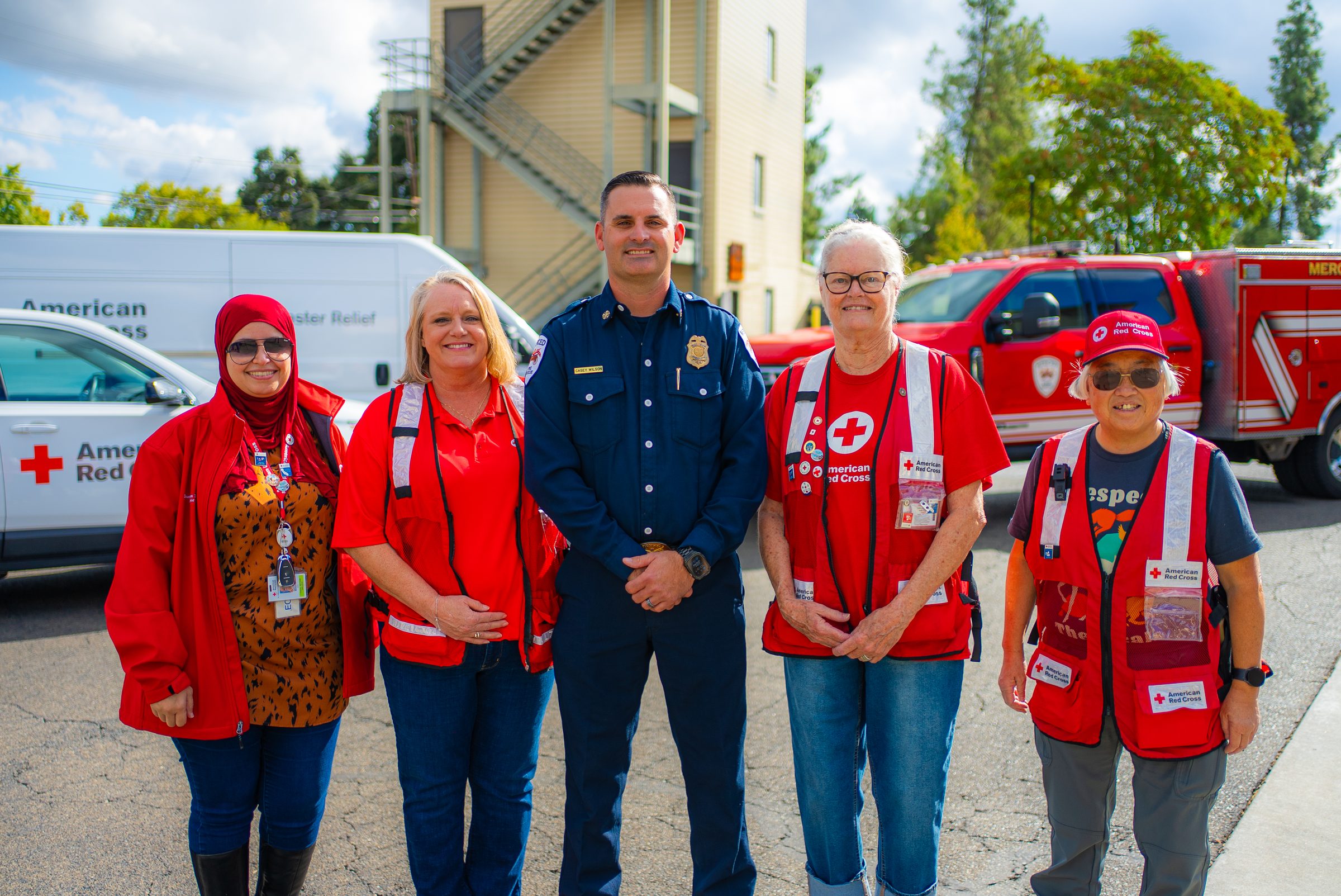 Red Cross with Los Banos Fire Chief