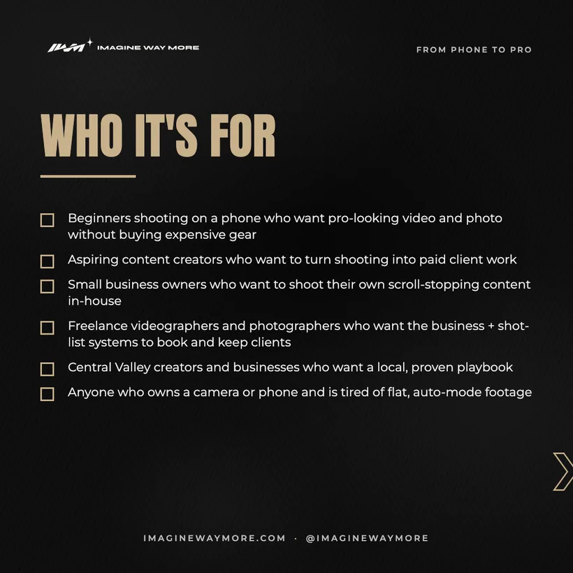 From Phone to Pro: Who it's for