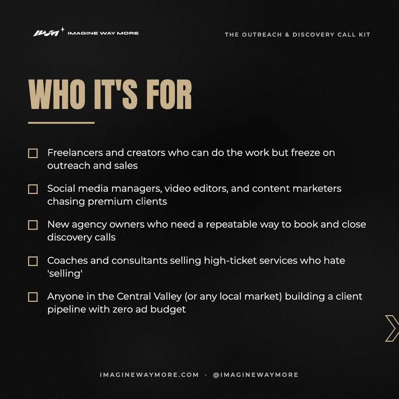The Outreach & Discovery Call Kit: Who it's for