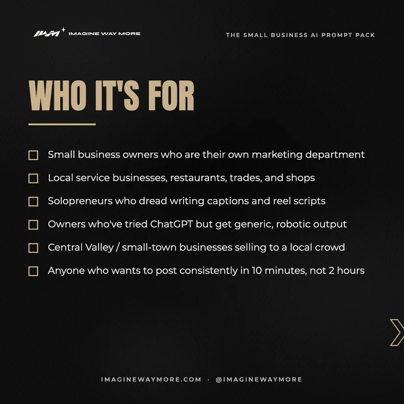 The Small Business AI Prompt Pack: Who it's for