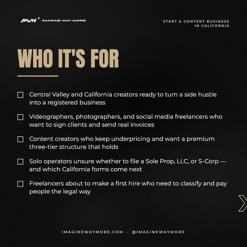 Start a Content Business (California): Who it's for