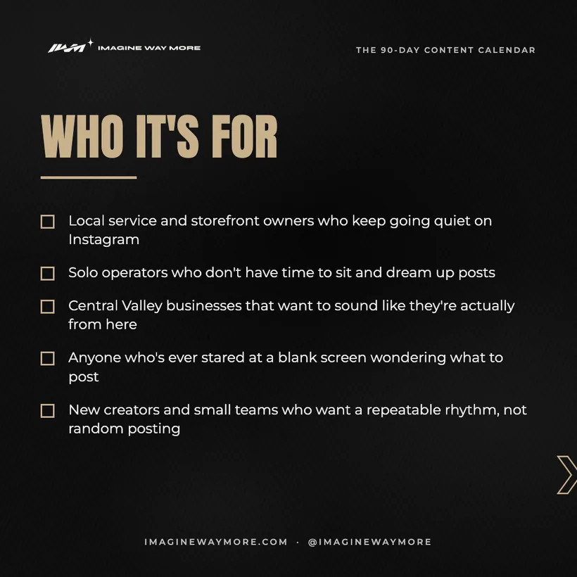 The 90-Day Content Calendar: Who it's for