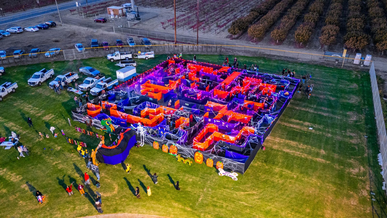Haunted maze at dusk — City of Los Banos