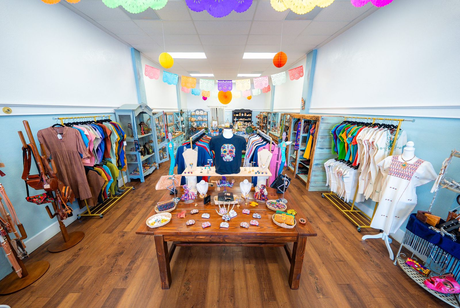 Boutique with papel picado — City of Los Banos