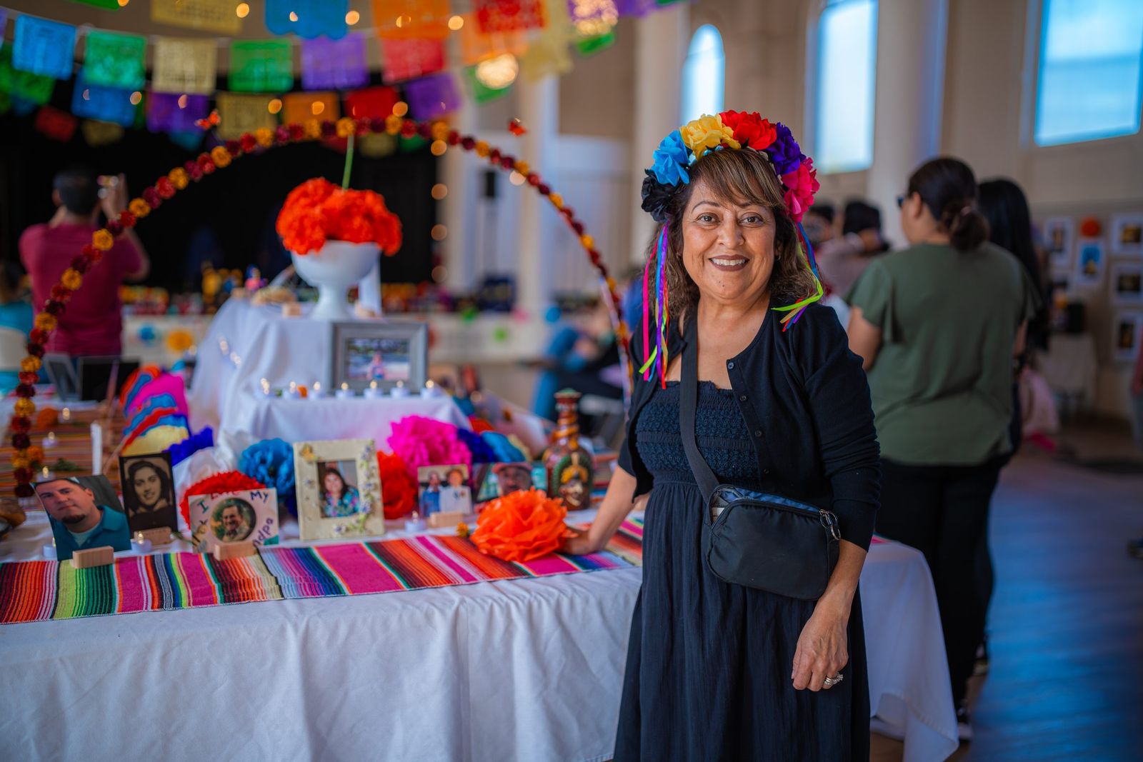 Flower crown at the ofrenda — City of Los Banos