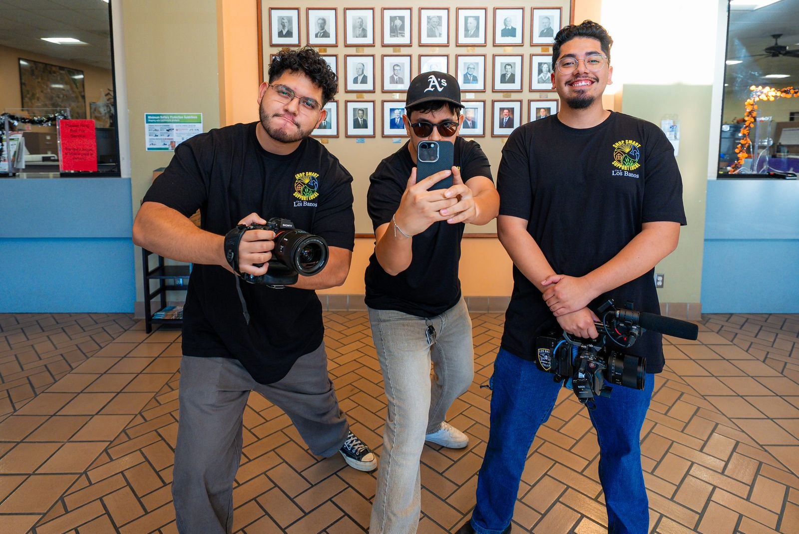 The Imagine Way More crew with their cameras, on location for the City of Los Banos