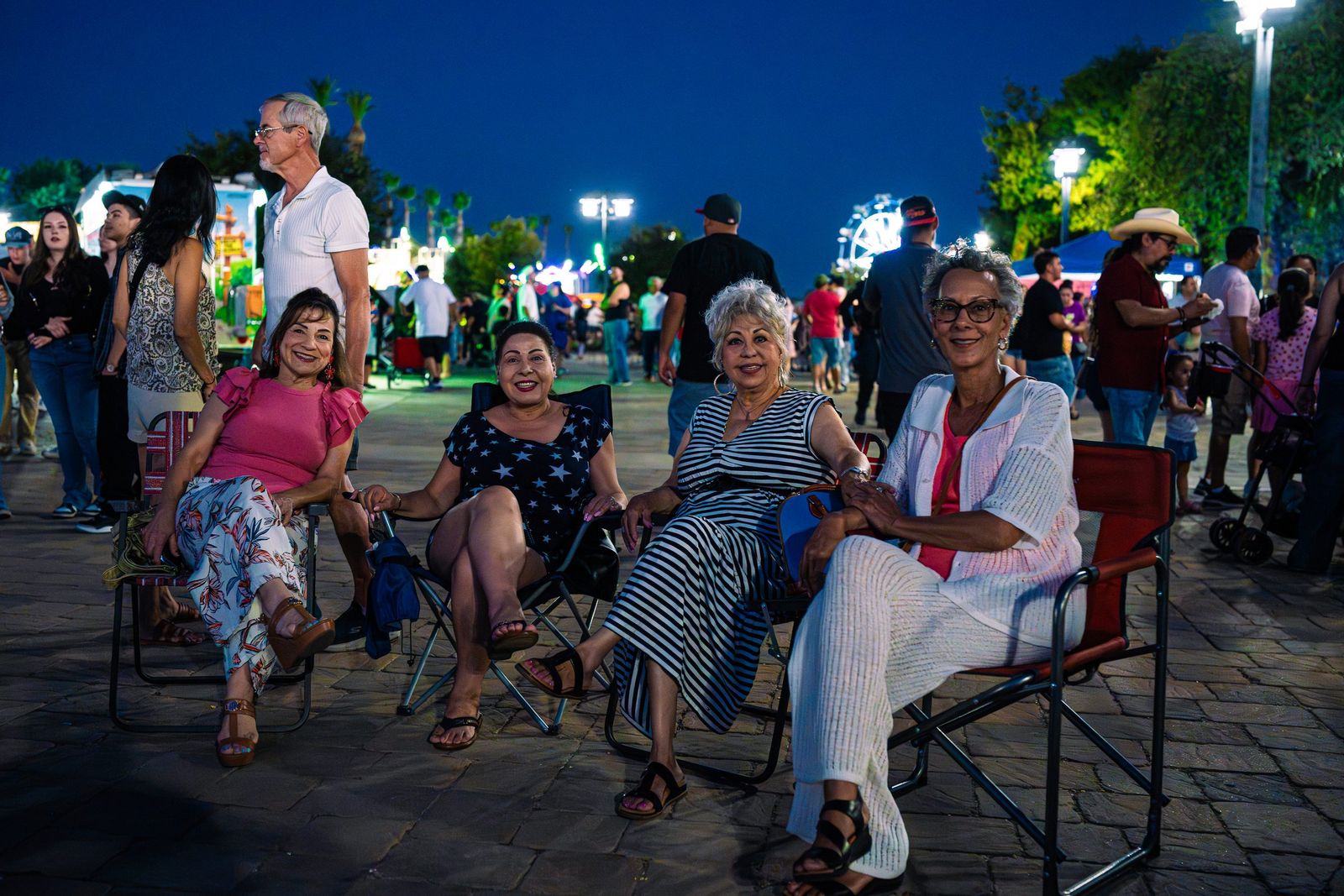 Lawn chairs at the night festival — City of Los Banos