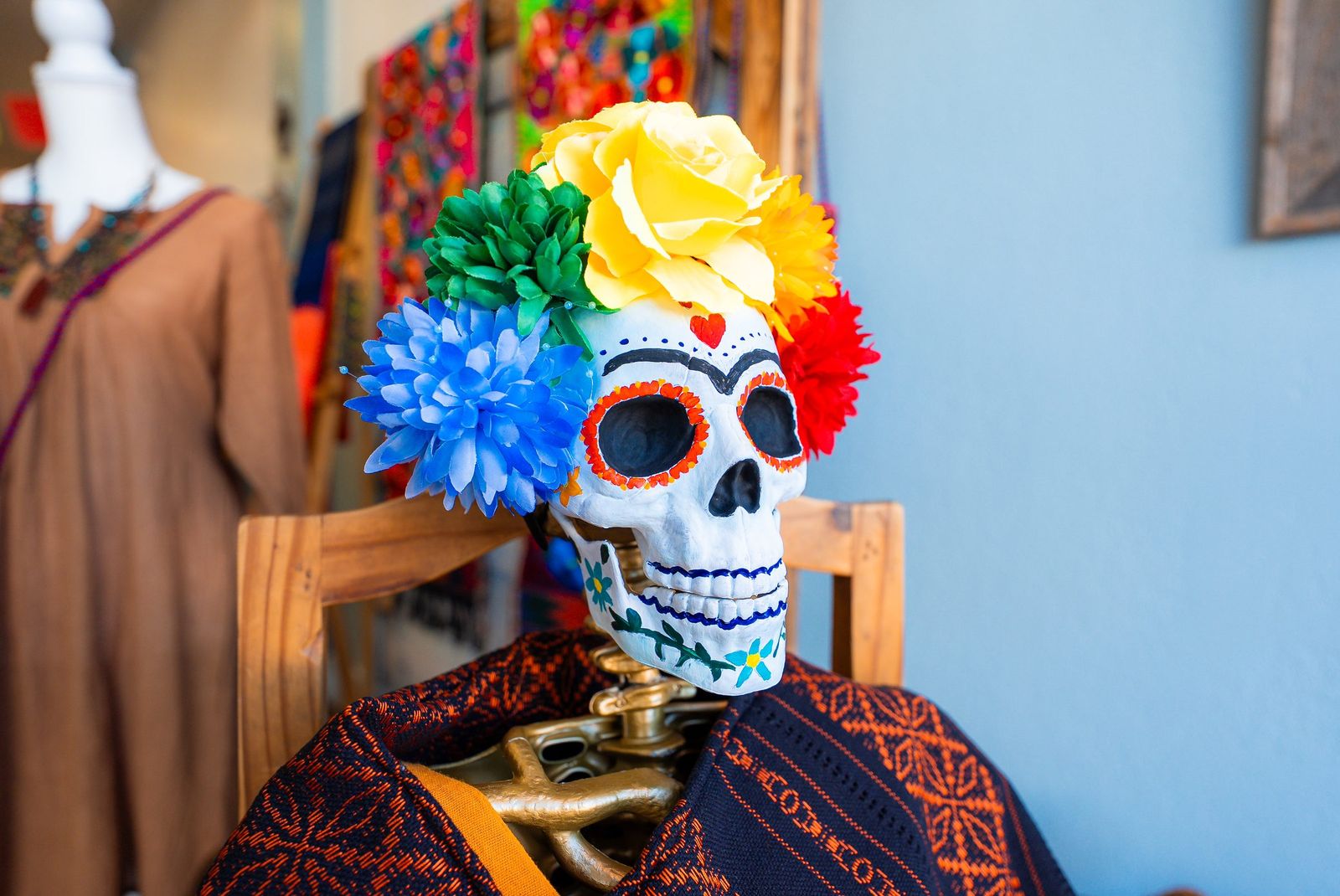 Sugar skull with flower crown — City of Los Banos