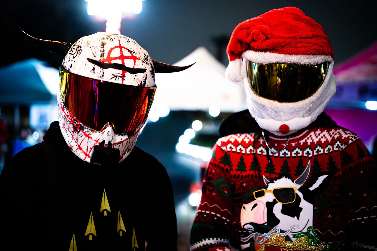 Decorated helmets at night — Imagine Way More