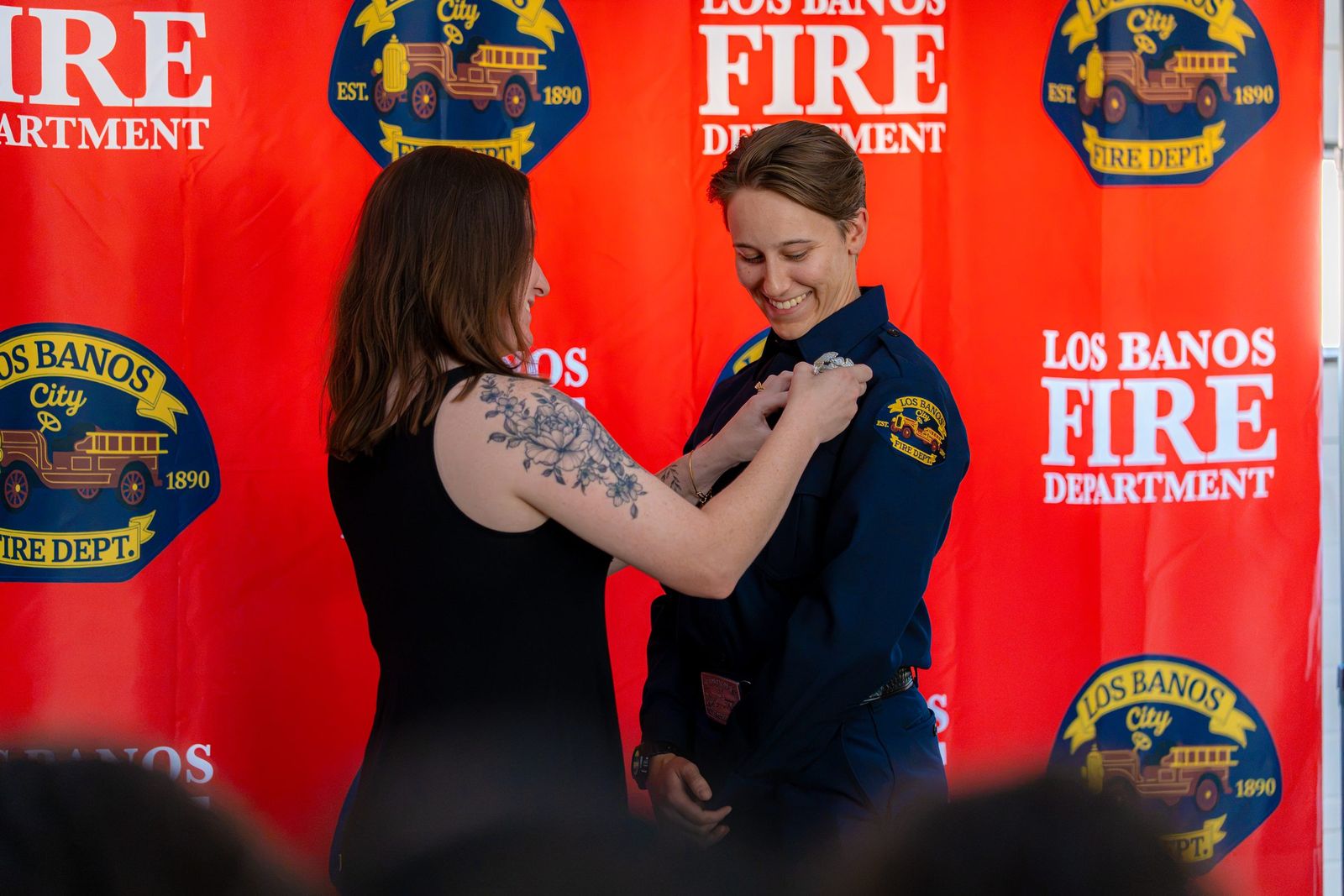 Badge pinning — Los Banos Fire Department