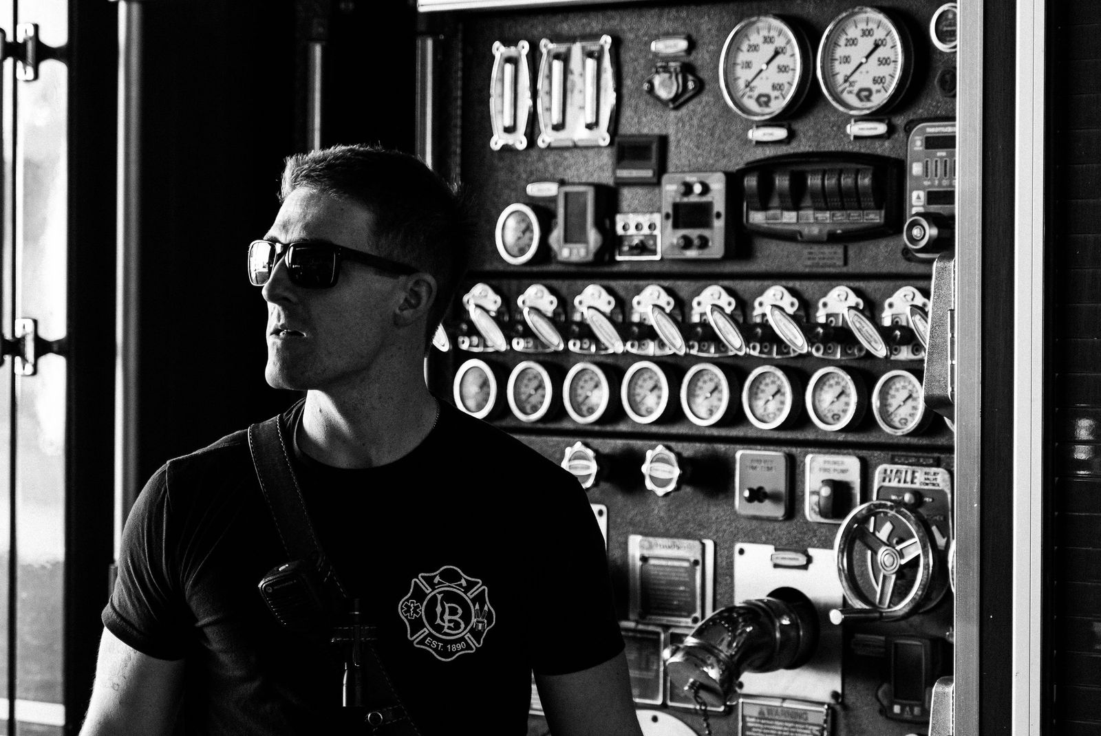 At the pump panel — Los Banos Fire Department