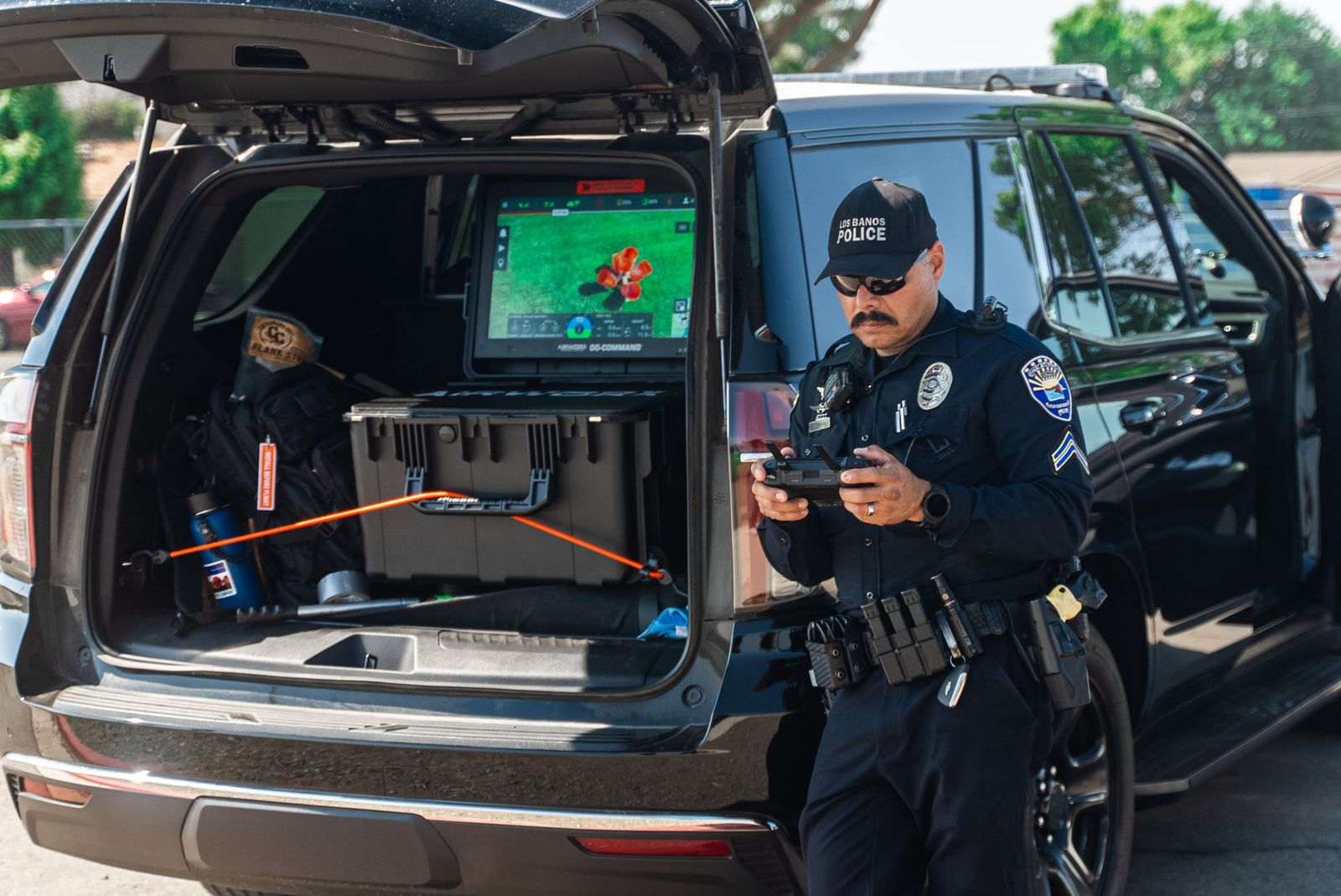 Drone pilot at command SUV — Los Banos Police Department