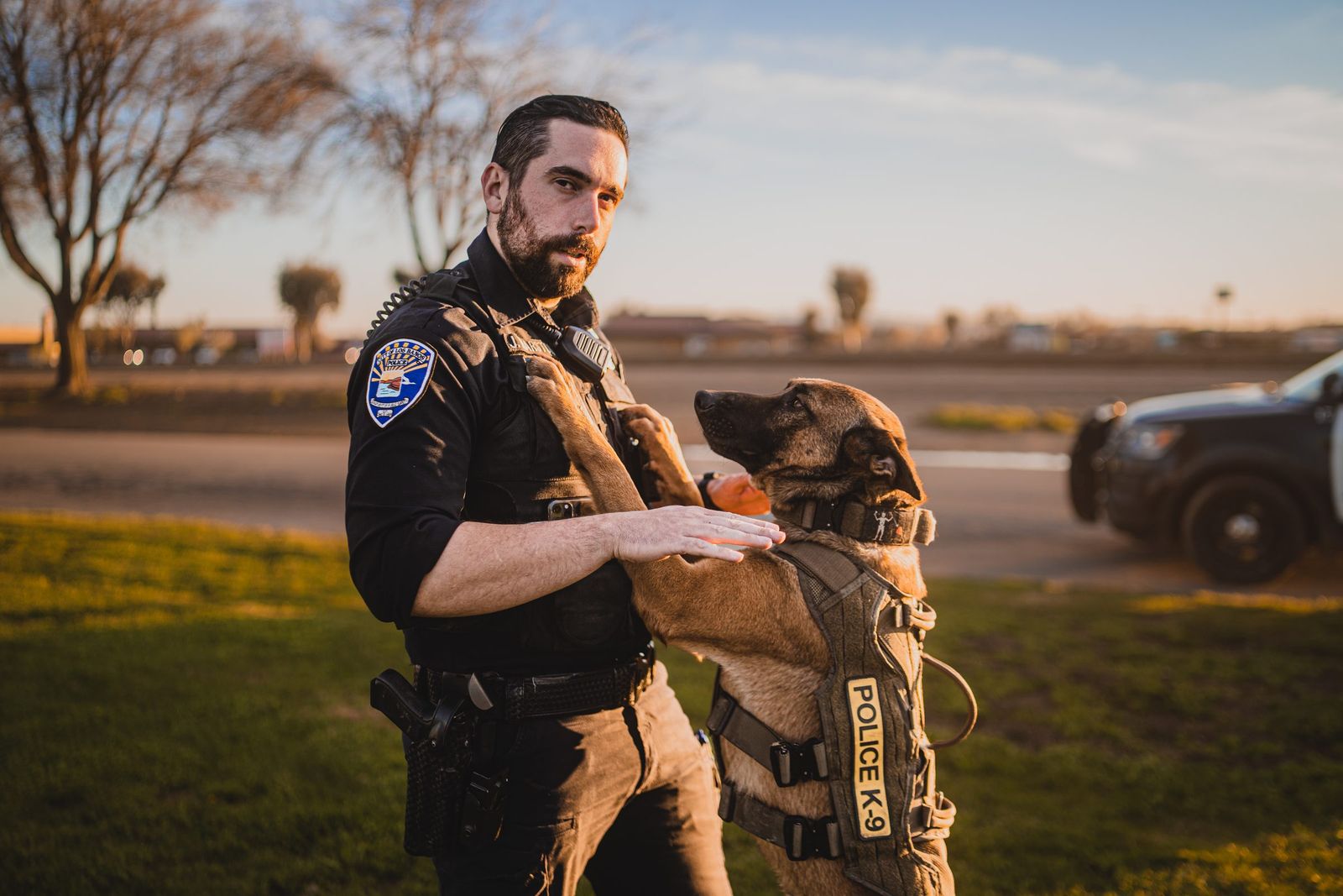 K9 handler at golden hour — Los Banos Police Department