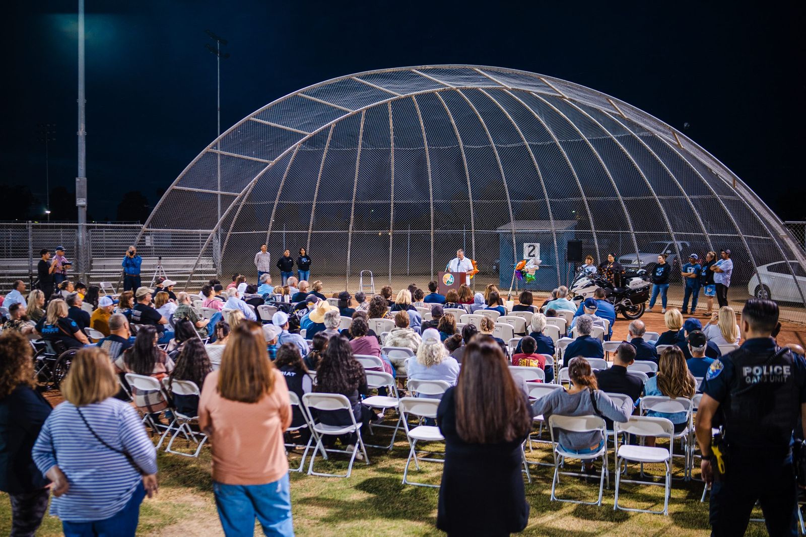 Evening ceremony at the ballfield — Los Banos Police Department