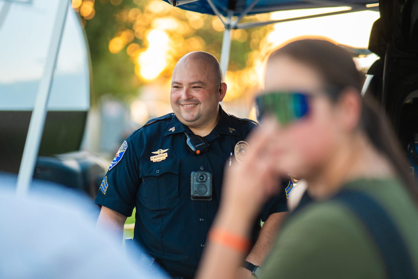 Shared laugh at golden hour — Los Banos Police Department