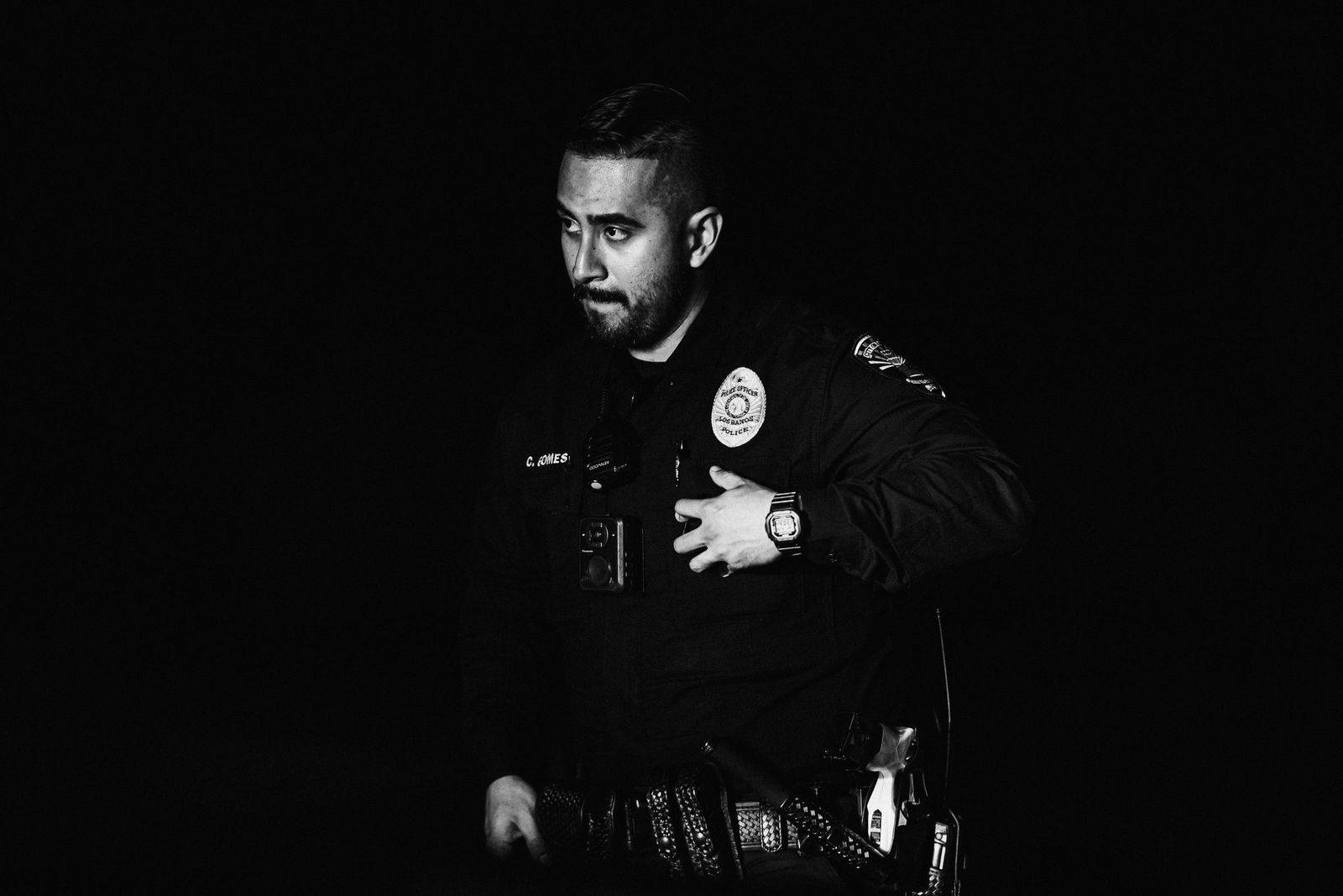 Low-key night portrait — Los Banos Police Department