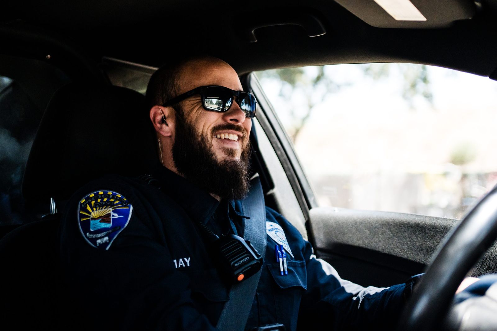 Smiling behind the wheel — Los Banos Police Department