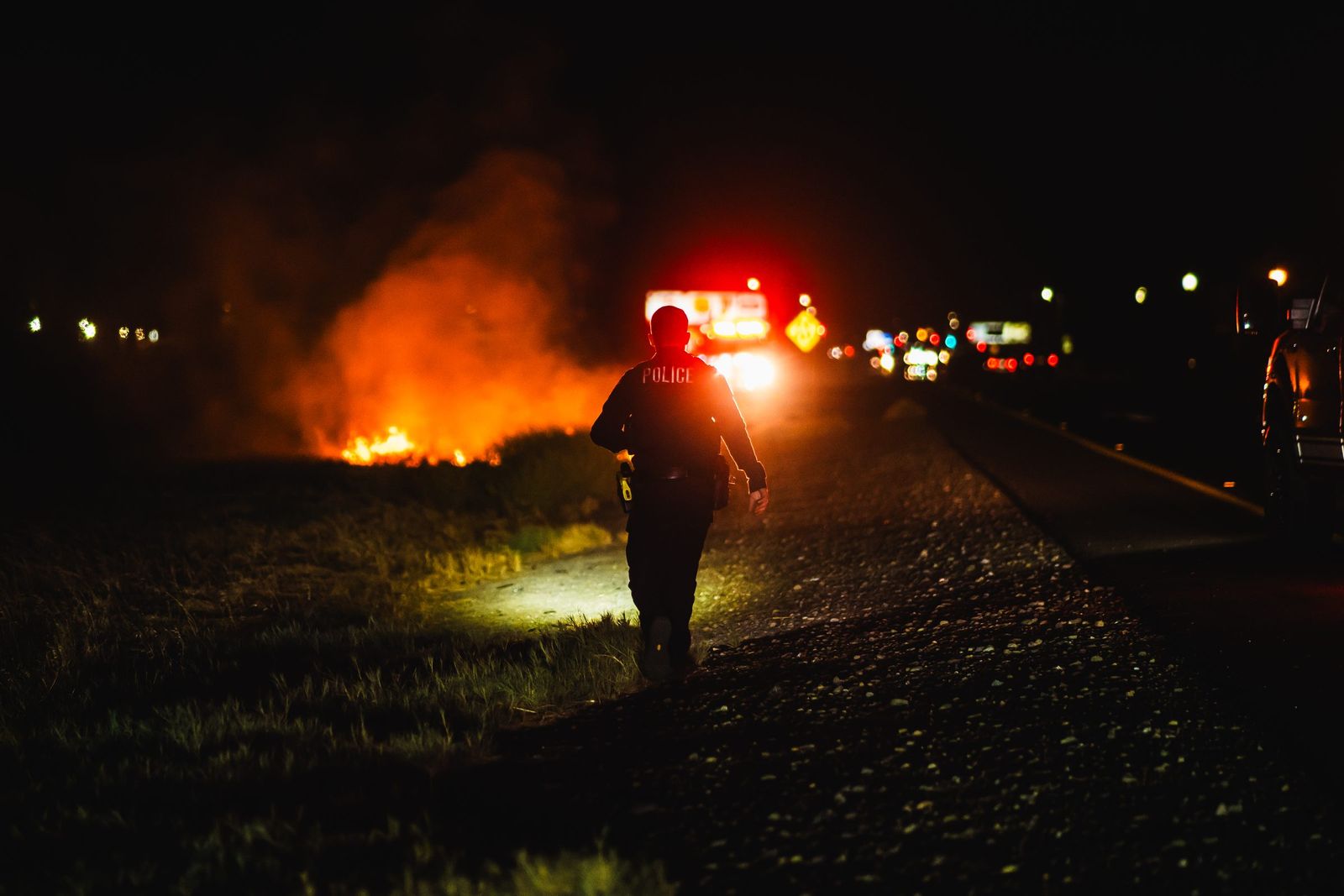 Responding to a roadside fire — Los Banos Police Department
