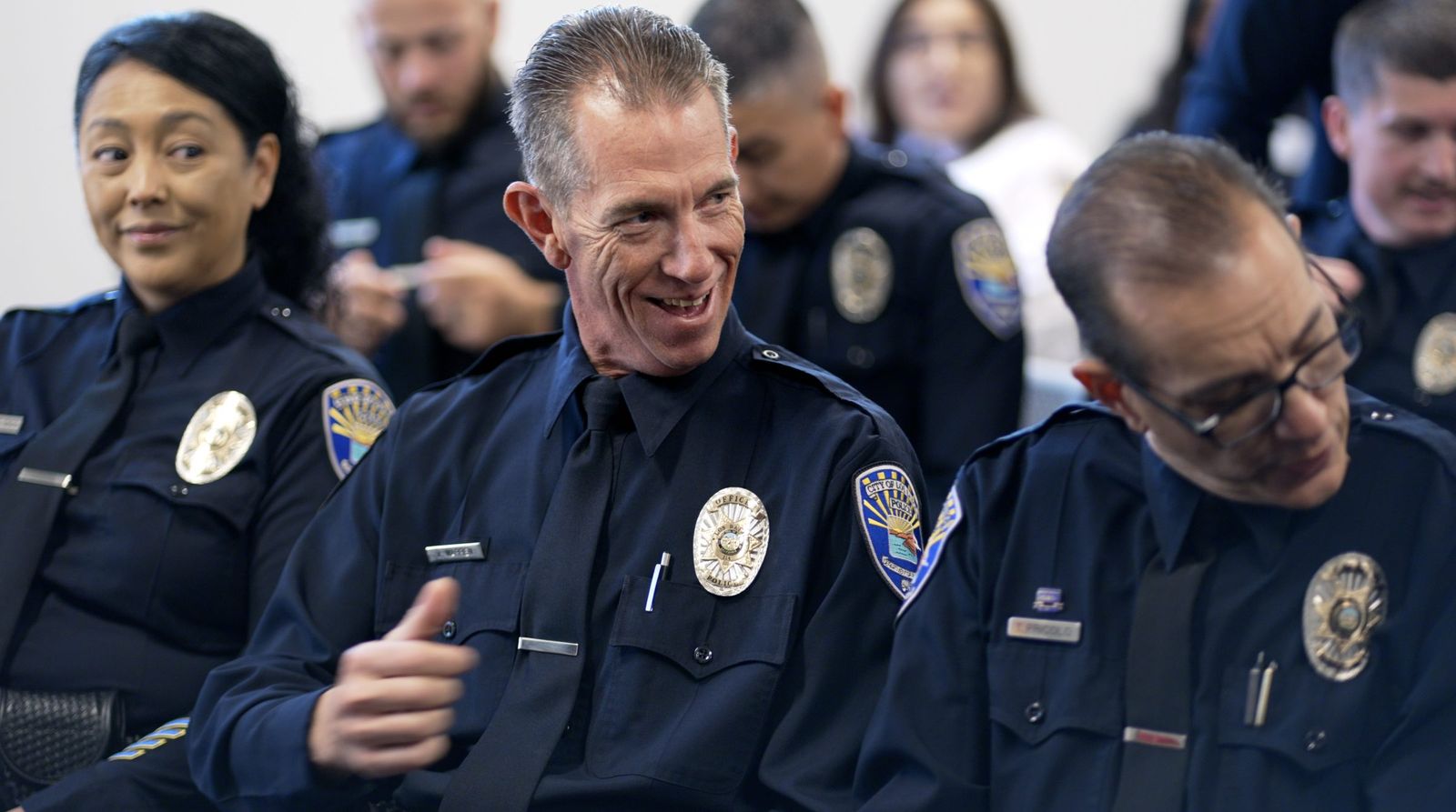 Laughter at briefing — Los Banos Police Department