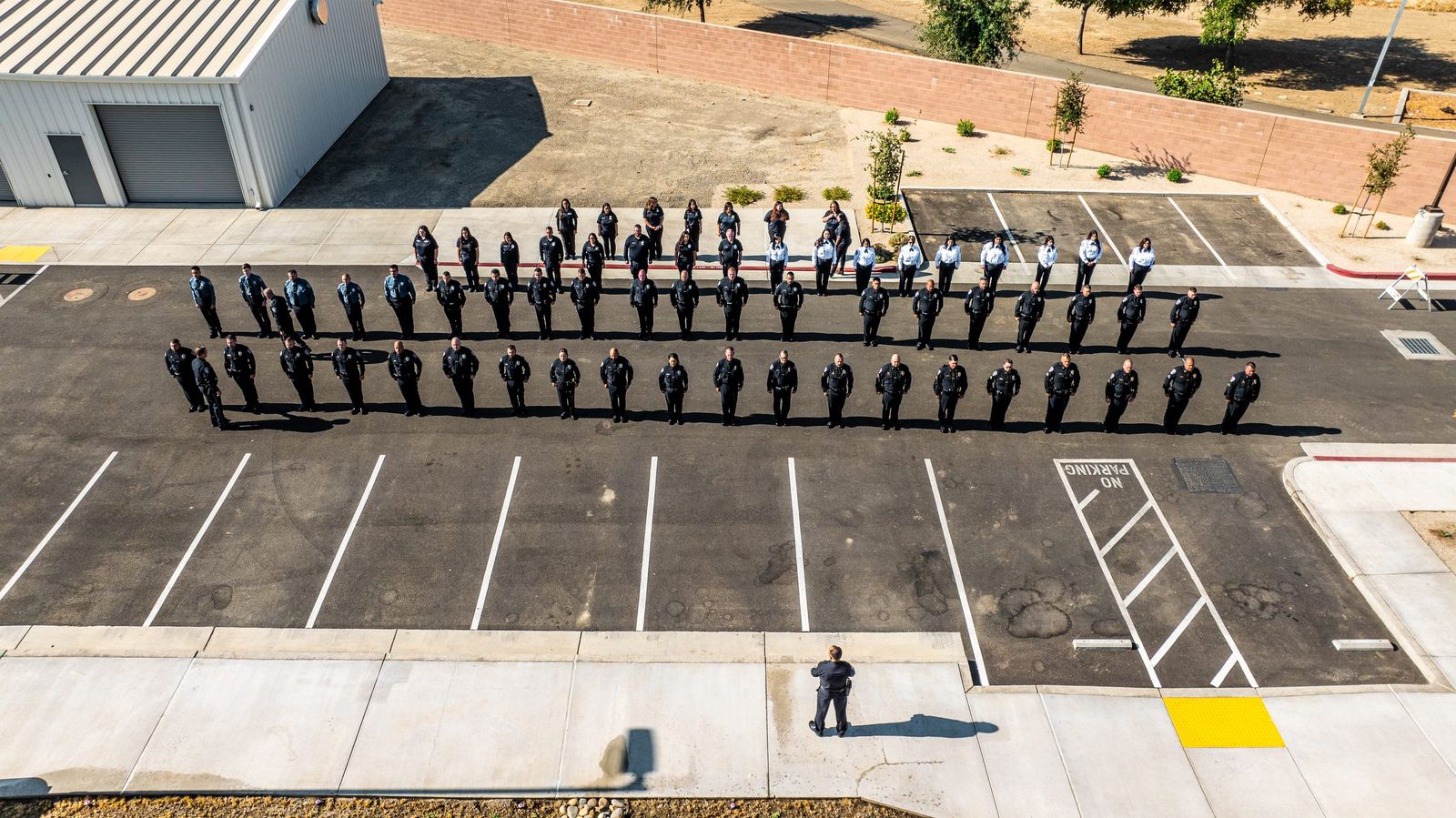 Department formation from above — Los Banos Police Department