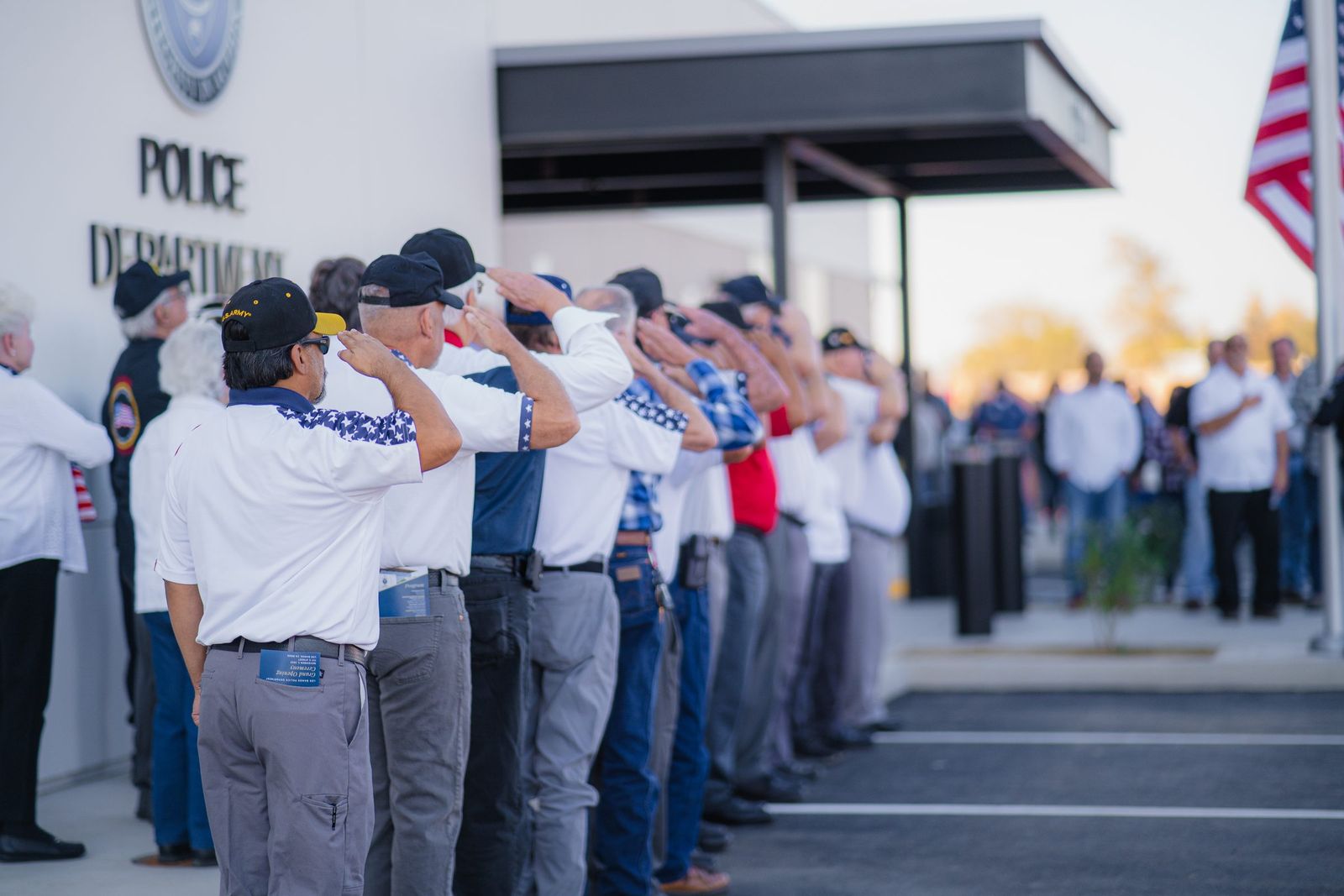 Veterans salute at the new station — Los Banos Police Department