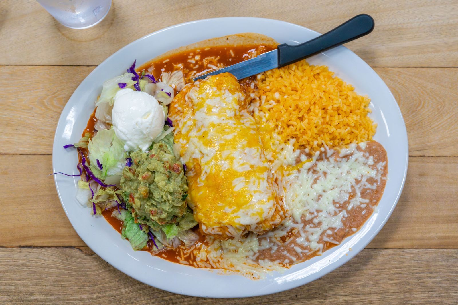 Enchilada plate from above — Restaurant