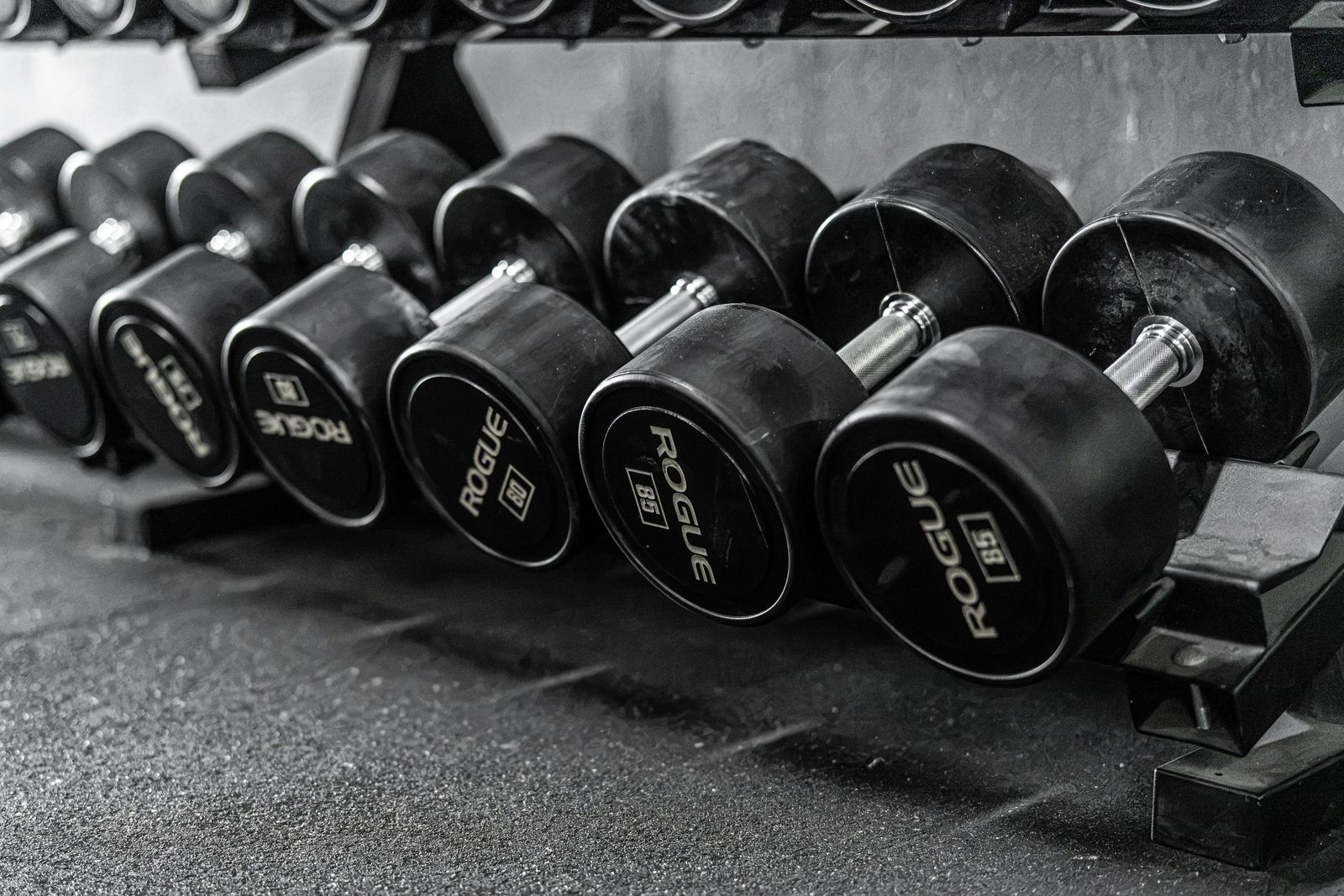 Dumbbell rack in monochrome — Fitness